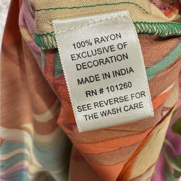 True Destination Women's XS V neck Tropical Leaf Print Midi Sundress - Picture 10 of 10